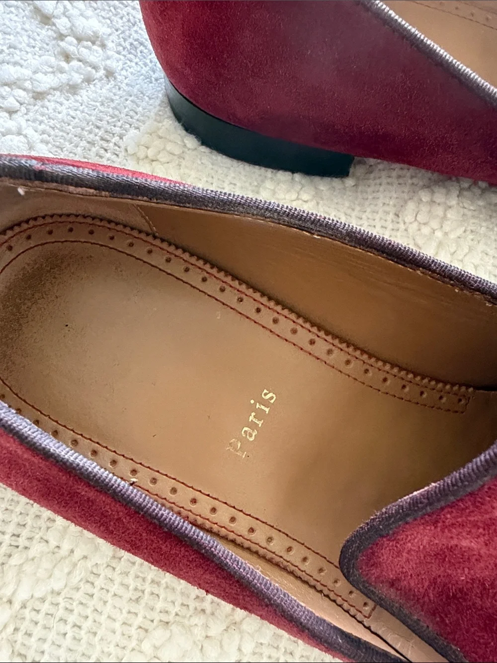 Christian Louboutin Men's dandelion Burgundy Suede Slip-On Dress Shoes